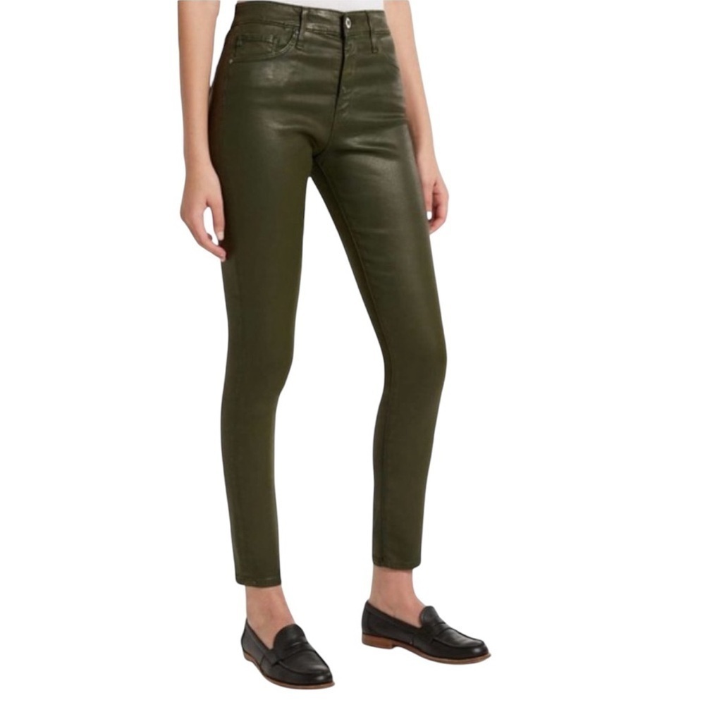 AG Adriano Goldschmed The Farrah Skinny Ankle High Rise Waxed Size 31 Green